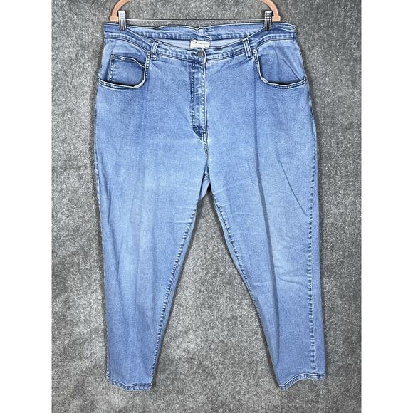 Ulla Popken Slim Fit Jeans Womens Size 22 Blue Light Wash Denim Stretch Pockets‎ - Picture 1 of 9